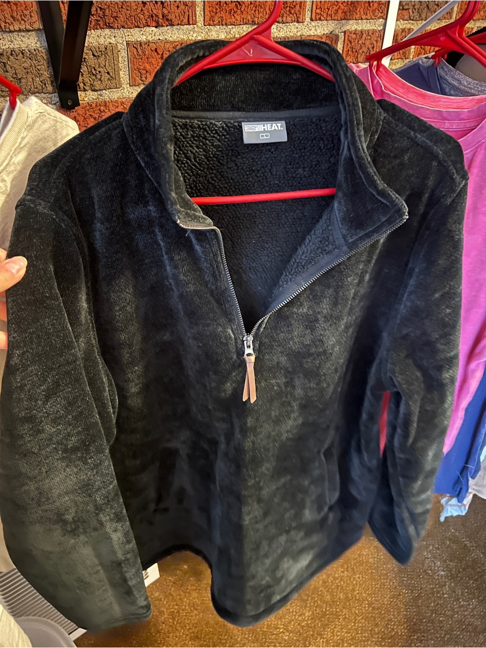 Women’s Plush Quarter-Zip Jacket — Black